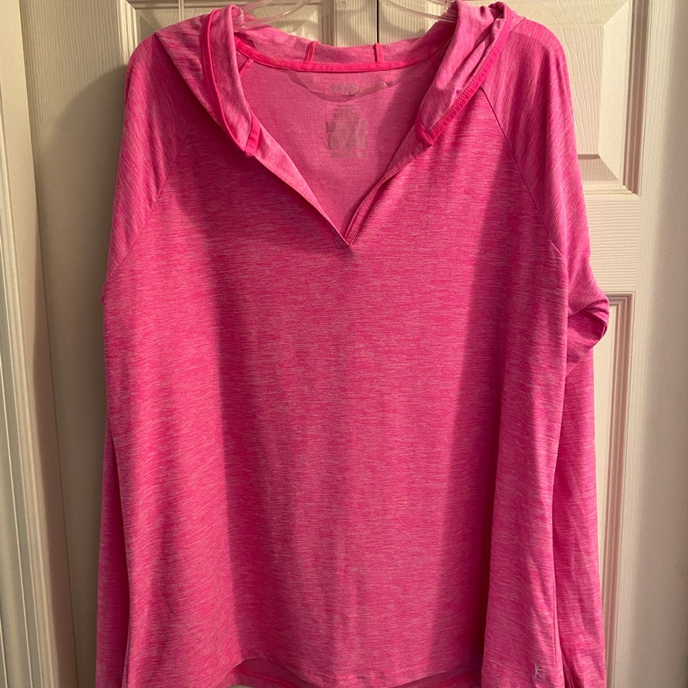 Danskin Hot Pink Quick Dry Hooded Shirt